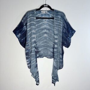 Young Fabulous & Broke Blue Tie Dye Waterfall Cardigan Boho Medium